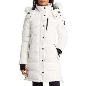 Moose Knuckles Women's White Down Puffer Snow Winter Jacket Size Small NWOT
